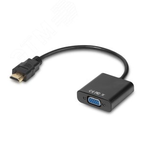 Переходник HDMI 1.4 на VGA, аудио, 0.15 м., черный - Greenconnect