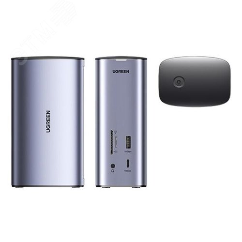 Хаб (разветвитель) USB 13-в-1, USB A 5Gbx2 + 3.1, DP 4K, HDMI 4Kx2 + 8K, Type-C PD 100В + 3.1, 3.5 mm Audio, RJ45, SD/TF - фото 2