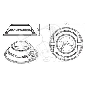 Фланец FLD1-GRAY декор.,серый,д/D108мм,Сарос - Сарос