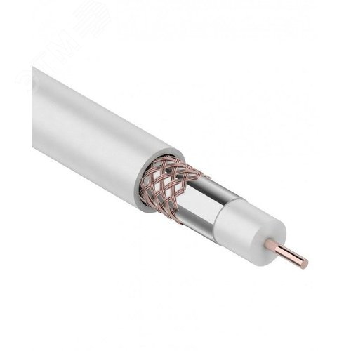 Кабель RG-6U (75 Ом), CCS/Al/Al 32 % (бухта 100 м) белый 01-2251 - REXANT