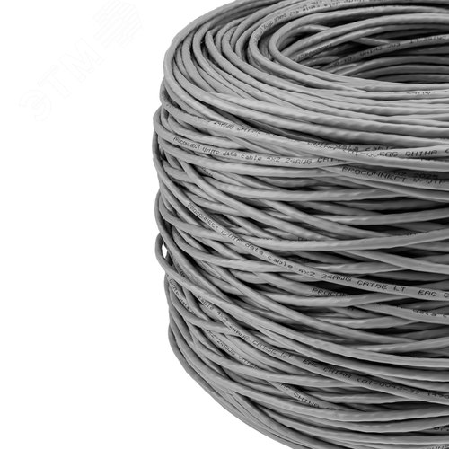 Витая пара PROconnect U/UTP 4PR 24AWG CCA CAT5e PVC серый бухта 305м - фото 5