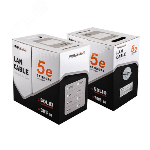 Витая пара PROconnect U/UTP 4PR 24AWG CCA CAT5e PVC серый бухта 305м - фото 7