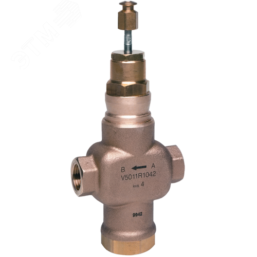 Клапан 2-х ходовой линейный муфтовый, PN16, DN25, Kvs 10, 20мм, 170C - Honeywell