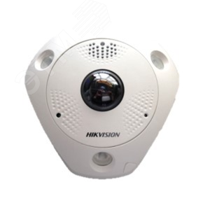 Видеокамера IP 6 Мп fisheye с ИК-подсветкой до 15м (DS-2CD6365G0-IVS(1.27mm)(B)) - Hikvision