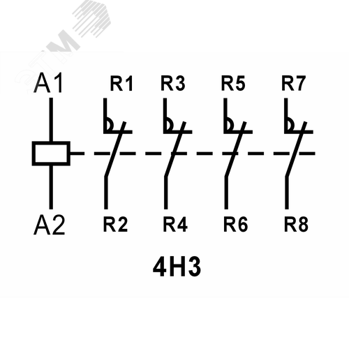 Модульный контактор 4НЗ контакта 32А (230В AC/DC) - фото 4