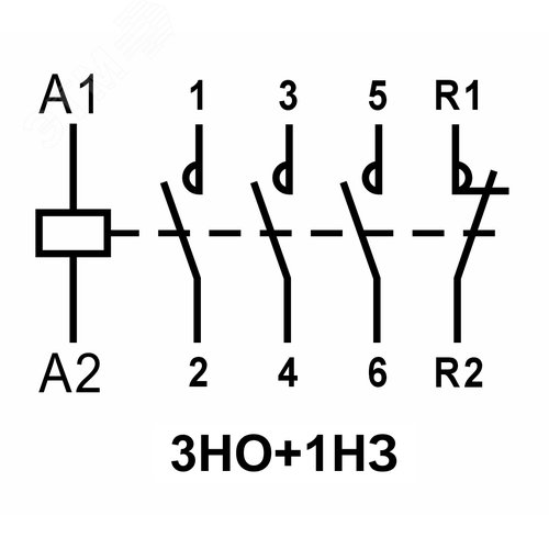 Модульный контактор 3НО+1НЗ контакт 63А (110В AC/DC) - фото 4
