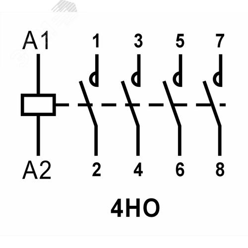Модульный контактор 4НО контакта 63А (24В AC/DC) - фото 4