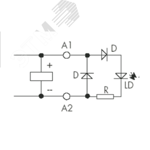 Модуль индикации и защиты, LED + Диод (+ A1) ( 6-24В DC) - фото 2