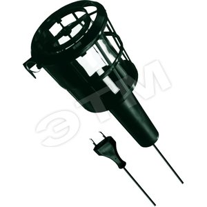 Светильник переносной Plastic 60w 5м с розеткой черный (000065 чер.) - LENA LIGHTING