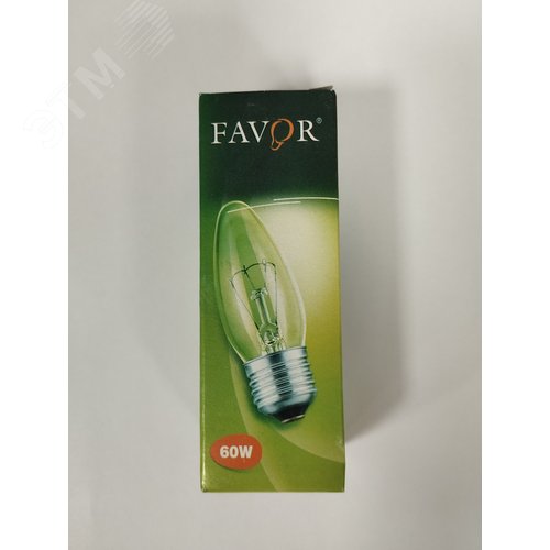 Лампа накаливания ДС 230-60вт Е27 FAVOR Свеча - фото 3