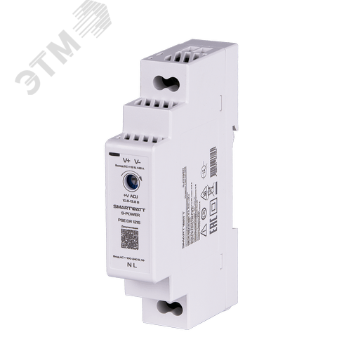 Импульсный блок питания SMARTWATT PSE DR 1215 S-POWER, 12 В, 15 Вт, 1,25 А - SmartWatt