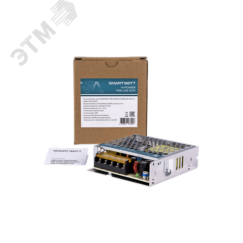 Импульсный блок питания SMARTWATT PSE LRS 1275 H-POWER, 12 В, 75 Вт, 6 А - фото 3