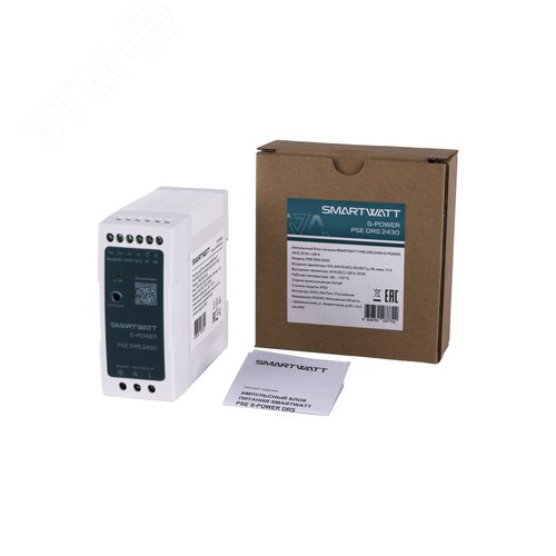 Импульсный блок питания SMARTWATT PSE DRS 2430 S-POWER, 24 В, 30 Вт, 1,25 А - фото 2