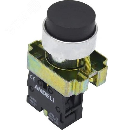Кнопка XB2-BL21 без подсветки черный 1НО IP40 - ANDELI