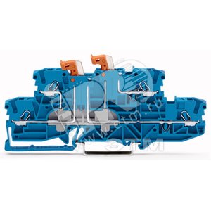 Клемма 2-уровневая 2 размыкателя синяя