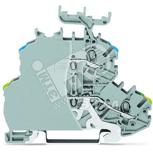 Клемма 2-уровневая проходная-земля с торцевой пластиной