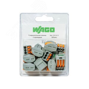 Клемма WAGO 3x0.08-2.5(4)мм (20шт) (222-413-20) (222-413-20) - Wago