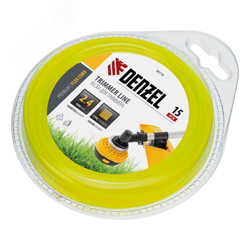 Леска для триммера квадрат 2,4 мм х 15 м,  блистер FLEX CORD - Matrix