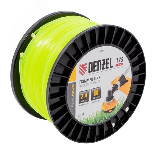 Леска для триммера квадрат, 2,4мм х 175м, на DIN катушке FLEX CORD - Matrix