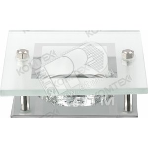 Светильник ИВО-50w 12в GU5.3 хром со стеклом декоративный (AMBER 51305) - КОМТЕХ