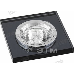 Светильник ИВО-50w 12в GU5.3 хром/черное стекло (APUS 51336) - КОМТЕХ