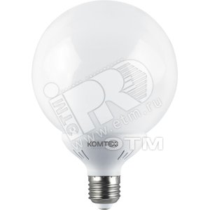 Лампа энергосберегающая КЛЛ 25/827 Е27 D120x175 шар (КЛЛ-Ш120-25-827-Е27) - КОМТЕХ
