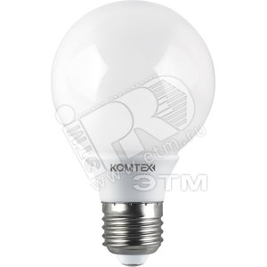 Лампа энергосберегающая КЛЛ 11/827 Е27 D60x100 шар (КЛЛ-Ш60-11-827-Е27) - КОМТЕХ