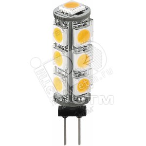 Лампа светодиодная LED 2вт 12в G4 тепло-белый капсульная (LED HS 2/3000K G4 SMD5050) - КОМТЕХ