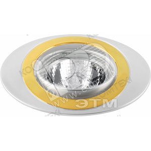 Светильник ИВО-35w 12в GU4 поворотный никель/золото/никель (SATURN 35122) - КОМТЕХ