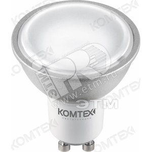 Лампа светодиодная LED 5вт 220в GU10 тепло-белый алюминий серый (СДЛ-ал-5/830 220В GU10) - КОМТЕХ