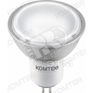 Лампа светодиодная LED 5вт 220в GU5.3 белый алюминий серый (СДЛ-ал-5/845 220В GU5,3) - КОМТЕХ