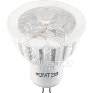 Лампа светодиодная LED 3вт 220в GU5.3 тепло-белый керамика (СДЛ-кер-3/830 220В GU5,3) - КОМТЕХ