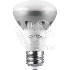 Лампа светодиодная зеркальная ЗК LED 8вт Е27 тепло-белый R63 алюминий серый (СДЛ-ЗК63-8/830 E27) - КОМТЕХ