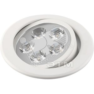 Светильник светодиодный ДВО-5w 4000К 450Лм IP20 круглый матовый белый (TITAN 05101 4000К) - КОМТЕХ