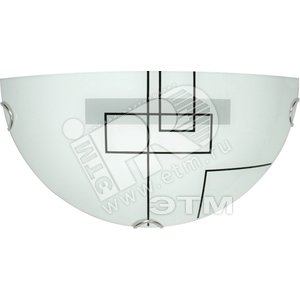 Светильник НПО-1х60w E27 IP20 полукруглый белый/черный (TORINO 02 1Х60) - КОМТЕХ