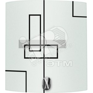 Светильник НПО-1х60w E27 IP20 прямоугольный белый/черный (TORINO 04 1X60) - КОМТЕХ