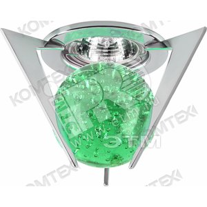 Светильник ИВО-50w 12в,GU5.3,хром,с/с зел.Comtech (VIAL51105Green) - КОМТЕХ