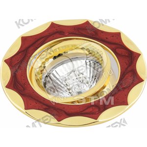 Светильник ИВО-35w 12в GU4 поворотный золото/красный/золото (VOLANS 35146) - КОМТЕХ