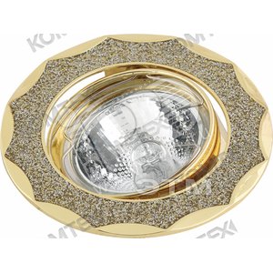 Светильник ИВО-35w 12в GU4 поворотный золото/серебро/золото (VOLANS 35147) - КОМТЕХ