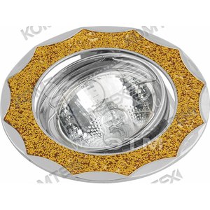 Светильник ИВО-50w 12в GU5.3 поворотный хром/золото/хром (VOLANS 51158) - КОМТЕХ
