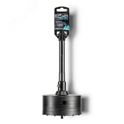 Коронка тв. спл. SDS-max 120x250/110 мм, h=50мм, М22,0х2,0 мм, с адаптером - METALLICA