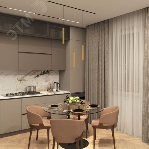 Светильник подвесной SMART HANG 9 Вт DIM 2700 К-6000 К матовый золотой с черн - фото 7