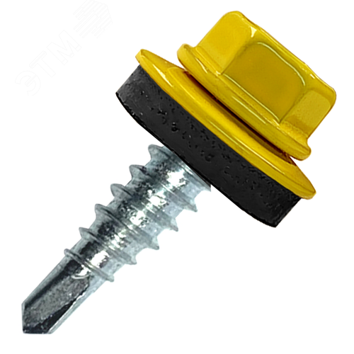 Саморез кровельный 4.8х35 RAL1018 сверло №1 шайба d=14мм с EPDM прокладкой - Руфкомплект