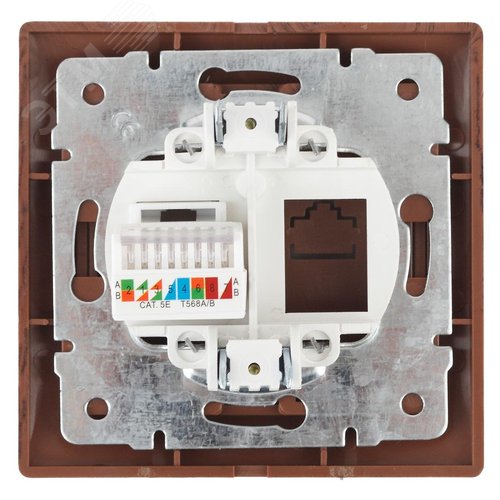Розетка информационная RJ45, СУ, Plano, венге, 1-303-10 - фото 2