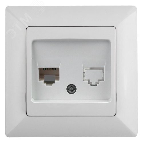 Розетка информационная RJ45, СУ, Solo, белый, 4-303-01 - ЭРА (Энергия света)