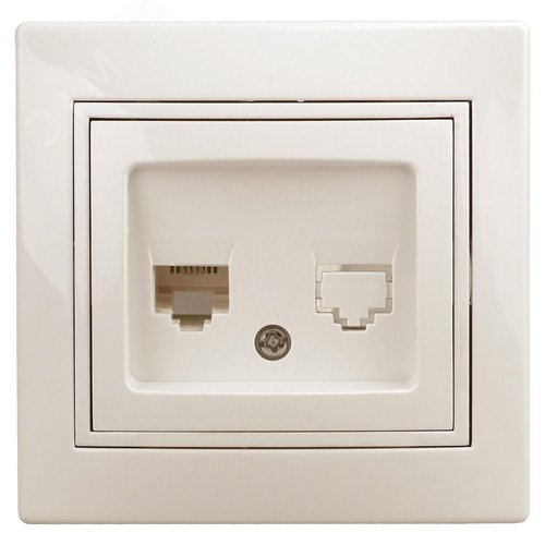 Розетка информационная RJ45, СУ, Plano, сл.кость, 1-303-02 - ЭРА (Энергия света)