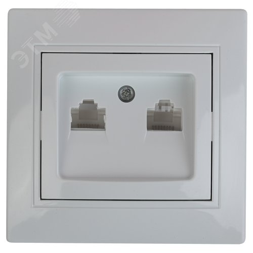 Розетка информационная 2xRJ45, СУ, Plano, антрацит 1-304-05 Intro - фото 2