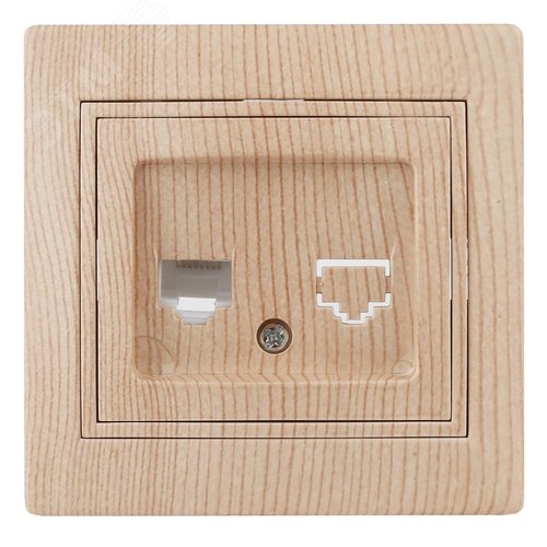 Розетка информационная RJ45, СУ, Plano, сосна, 1-303-11 - ЭРА (Энергия света)