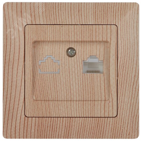 Розетка информационная RJ45, СУ, Solo, сосна, 4-303-11 - ЭРА (Энергия света)