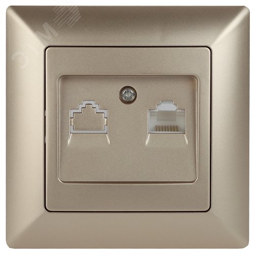 Розетка информационная RJ45, СУ, Solo, шампань, 4-303-04 - ЭРА (Энергия света)